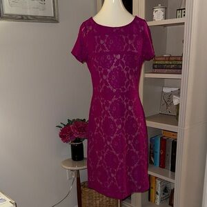 Ivanka Trump Magenta Lace Dress